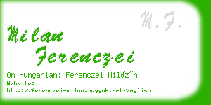 milan ferenczei business card